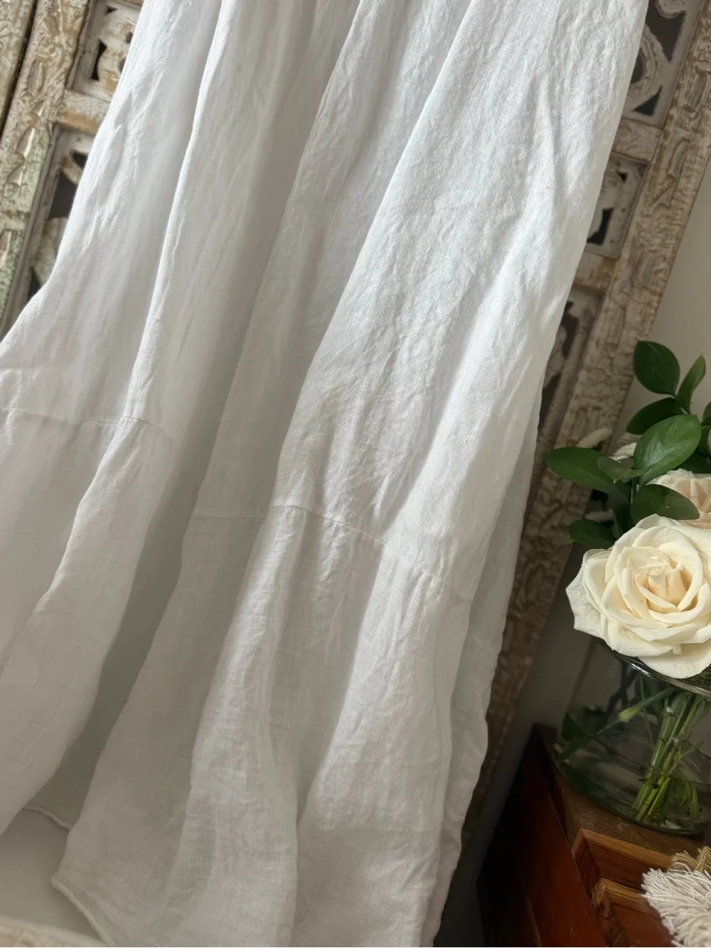 LINEN White Linen Midi Dress - Picture 3 of 4